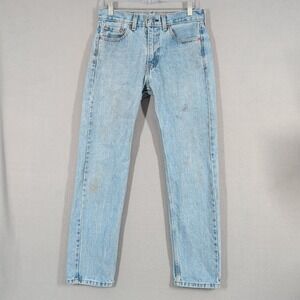 Levi's 505 Jeans Mens 30x32 Light Wash Straight Leg Cotton Denim